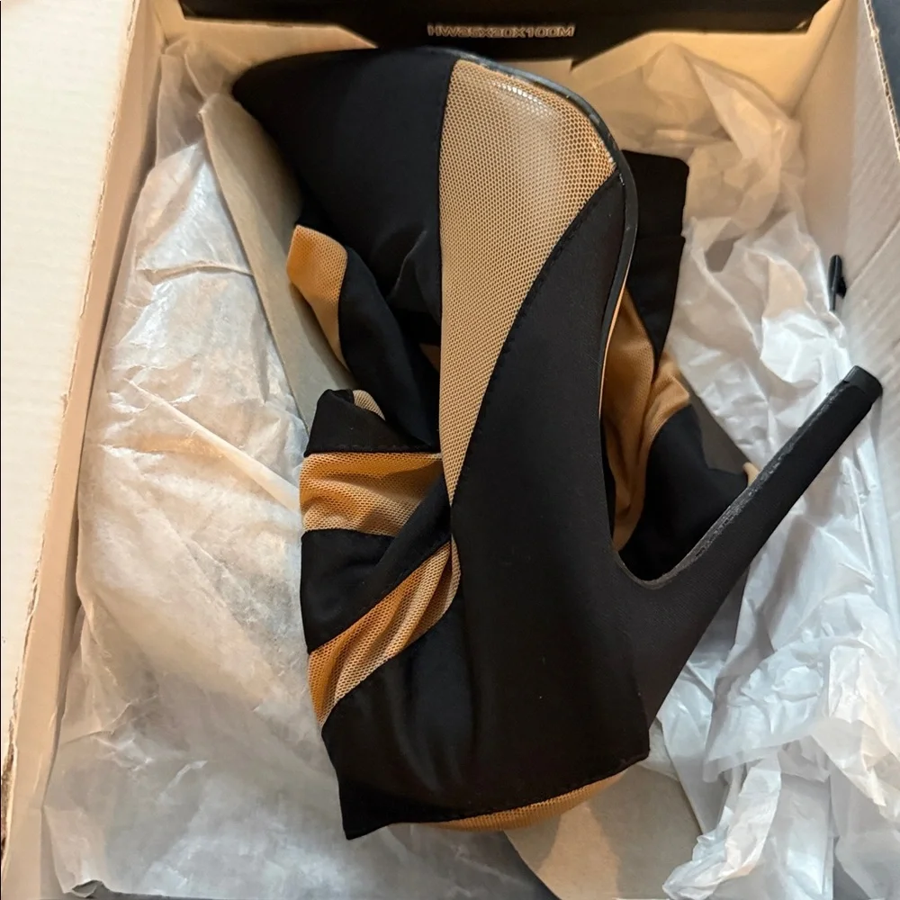 Women mesh stiletto over the knee boots. - Picture 6 of 6